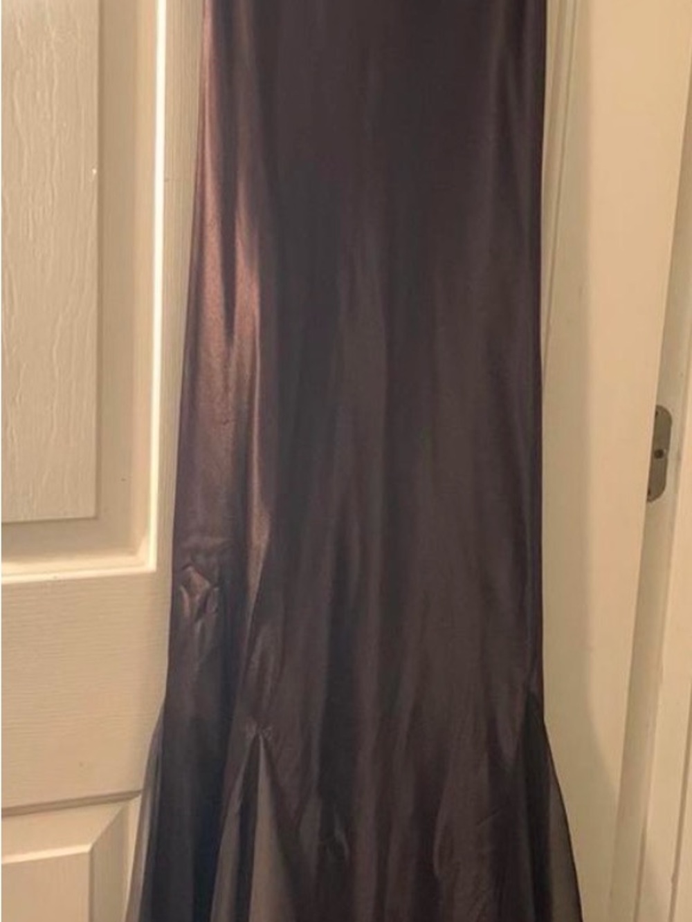 Elegant Brown Satin Maxi Dress